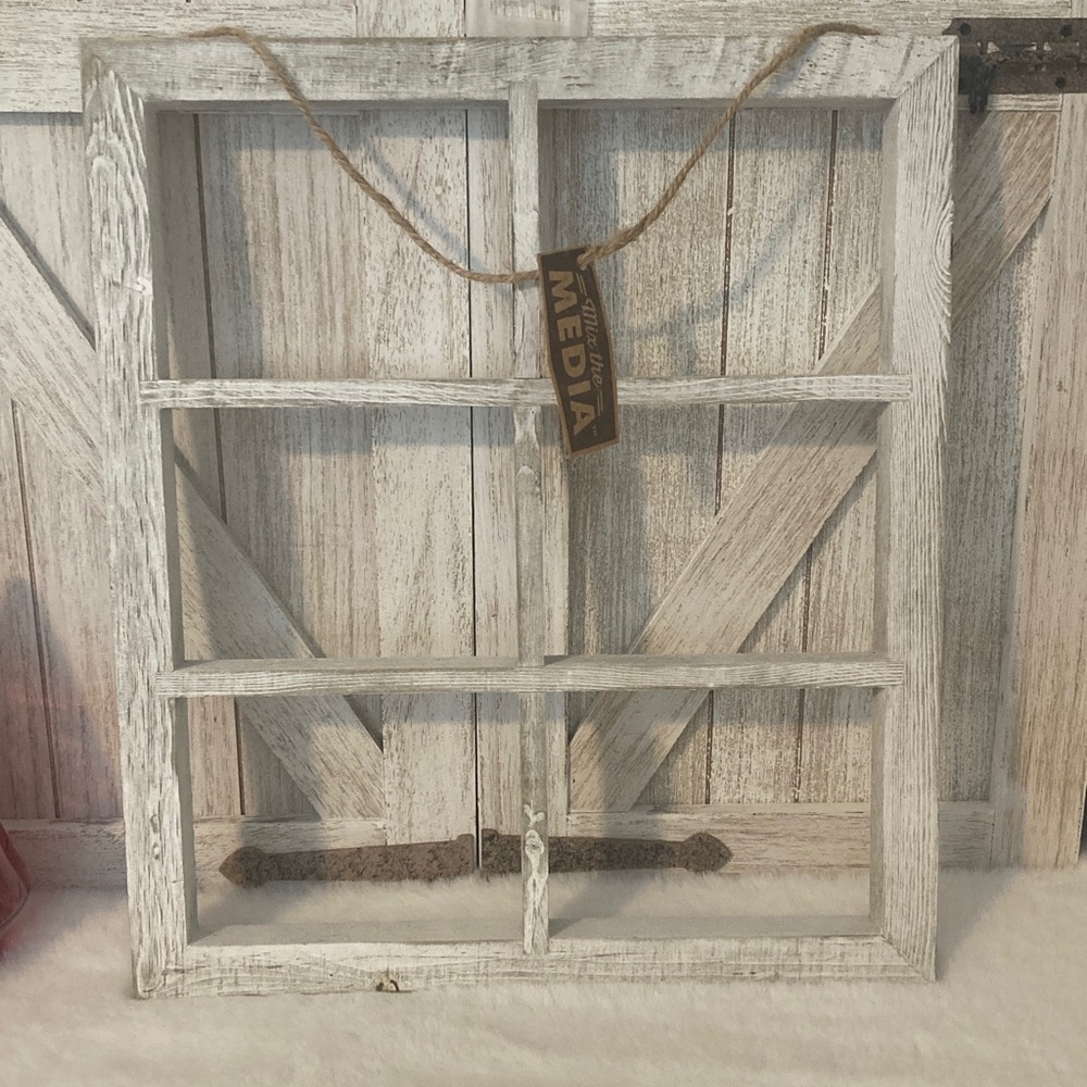 Rustic White Window Frame Wall Decor